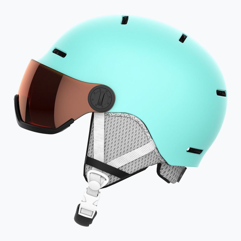 Kask narciarski dziecięcy Salomon Grom Visor Jr aruba glossy/tonic orange 9