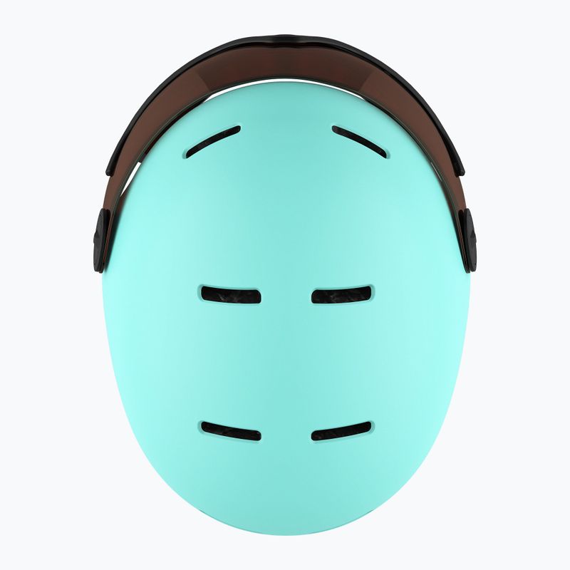 Kask narciarski dziecięcy Salomon Grom Visor Jr aruba glossy/tonic orange 11