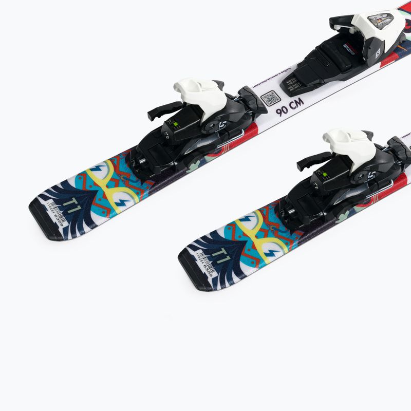 Narty zjazdowe dziecięce Salomon T1 XS + wiązania C5 multicolor 8