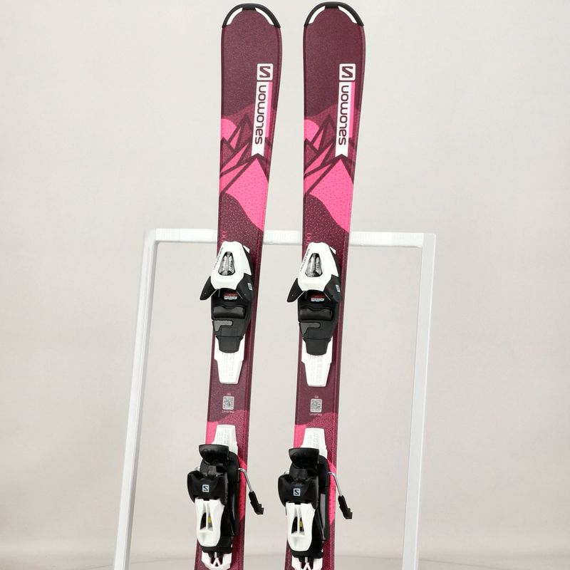 Narty zjazdowe dziecięce Salomon Lux Jr S + wiązania C5 bordeau/pink 12