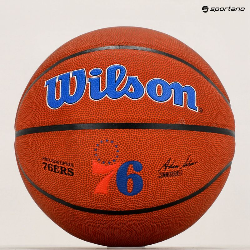 Piłka do koszykówki Wilson NBA Team Alliance Philadelphia 76ers brown rozmiar 7 6