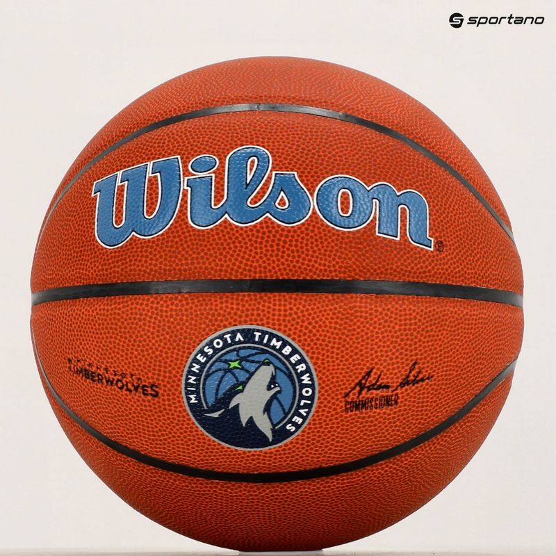 Piłka do koszykówki Wilson NBA Team Alliance Minnesota Timberwolves brown rozmiar 7 6