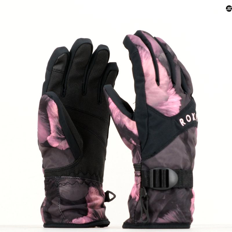 Rękawice snowboardowe damskie ROXY Jetty true black pansy pansy 5