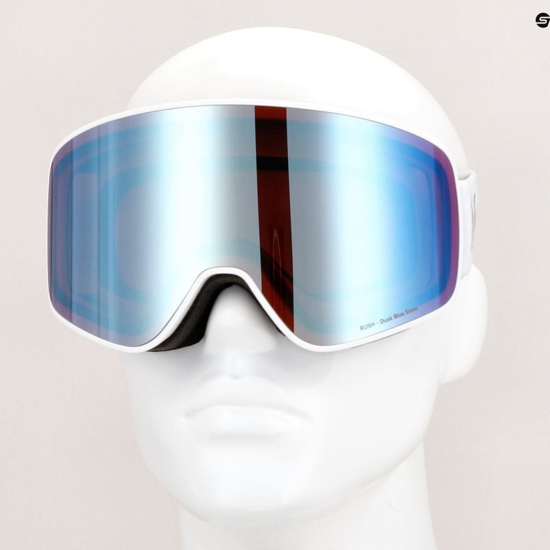 Gogle narciarskie Red Bull SPECT Rush matt white/white/ red/dusk blue mirror 4