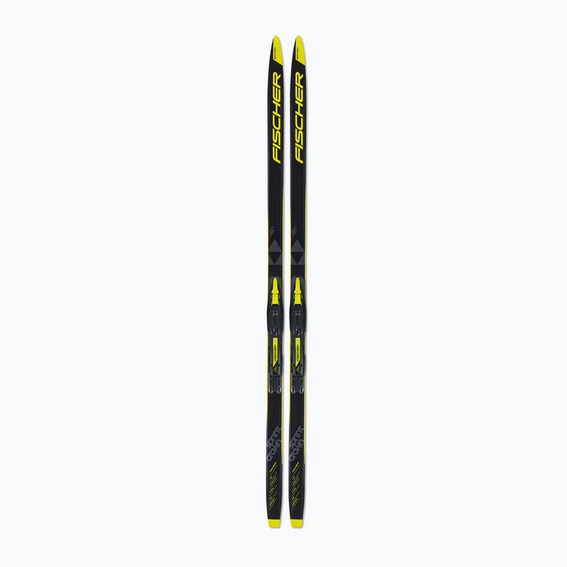 Narty biegowe dziecięce Fischer Sprint Crown + wiązania Tour Step-In black/yellow 10