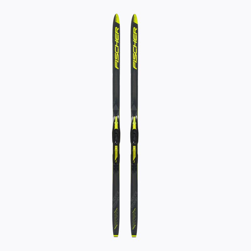 Narty biegowe dziecięce Fischer Sprint Crown + wiązania Tour Step-In black/yellow