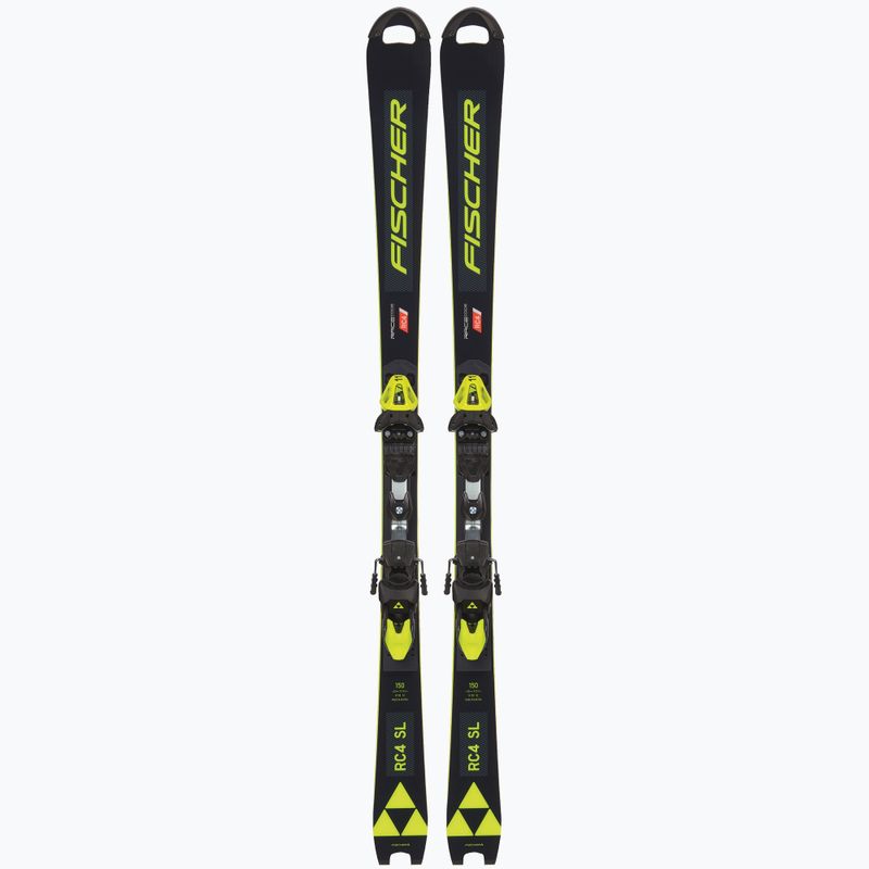 Narty zjazdowe dziecięce Fischer RC4 Worldcup SL JR. M/O-Plate + wiązania RC4 Z9 GW AC black/yellow 10