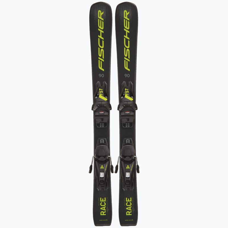 Narty zjazdowe dziecięce Fischer RC4 Race Jr Jrs + wiązania FJ7 CA Jrs black/yellow 10