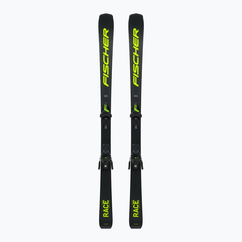 Narty zjazdowe dziecięce Fischer RC4 Race Jr Jrs + wiązania FJ7 CA Jrs black/yellow