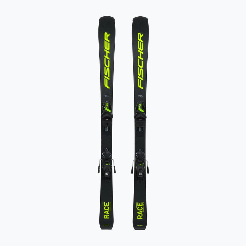 Narty zjazdowe dziecięce Fischer RC4 Race Jr Jrs (130) + wiązania FJ4 CA Jrs black/yellow
