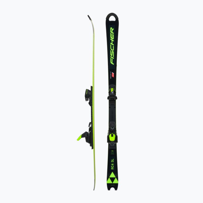 Narty zjazdowe dziecięce Fischer RC4 Worldcup SL JR. M/O-Plate + wiązania RC4 Z9 GW AC black/yellow 2