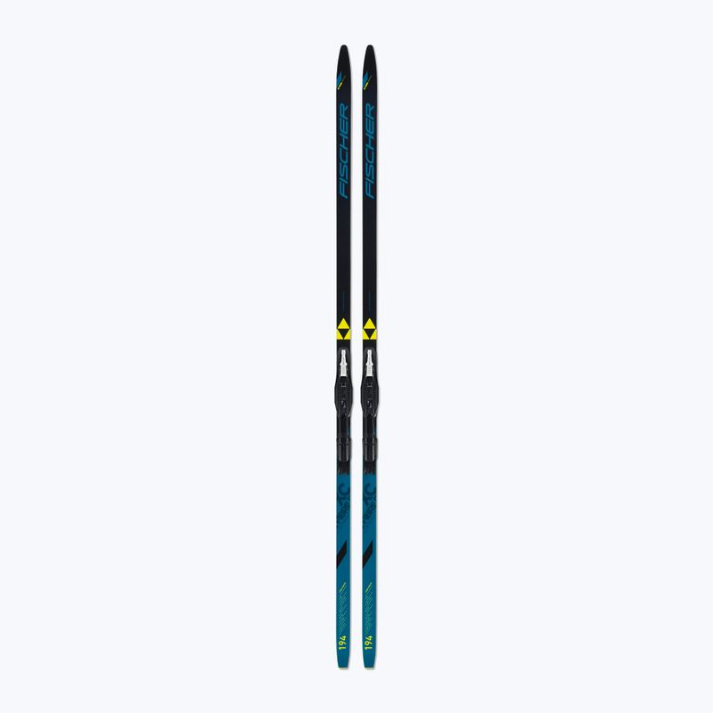 Narty biegowe Fischer Fibre Crown EF Mounted + wiązania Tour Step-In black/blue 6