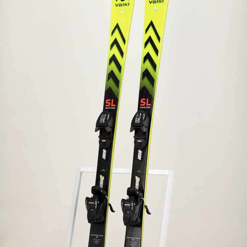 Narty zjazdowe dziecięce Völkl Racetiger Jr Pro + wiązania 7.0 VMotion Jr flo yellow/black 7