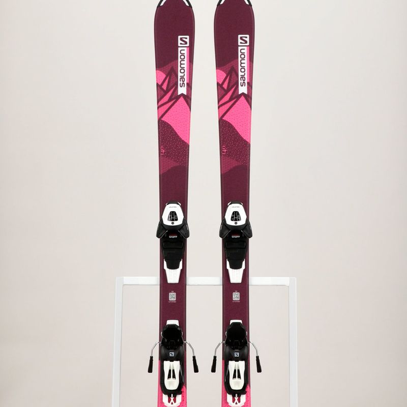 Narty zjazdowe dziecięce Salomon Lux Jr M + wiązania L6 bordeau/pink 11