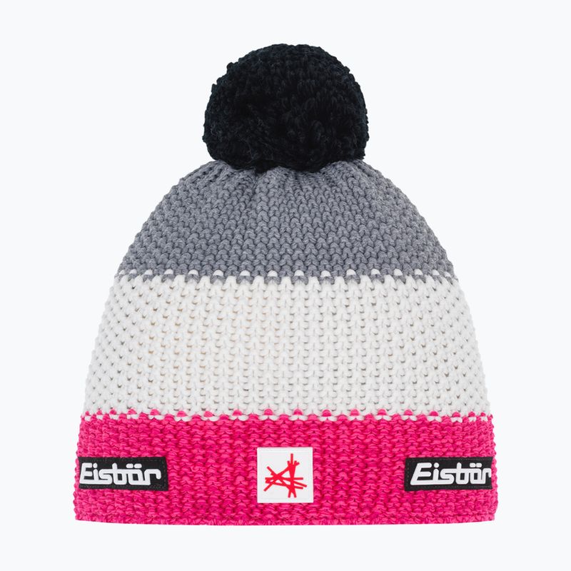 Czapka zimowa Eisbar Star Pompon SA pink meliert/white/grey