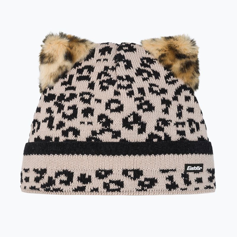 Czapka zimowa dziecięca Eisbar Stephie beige/leopard print