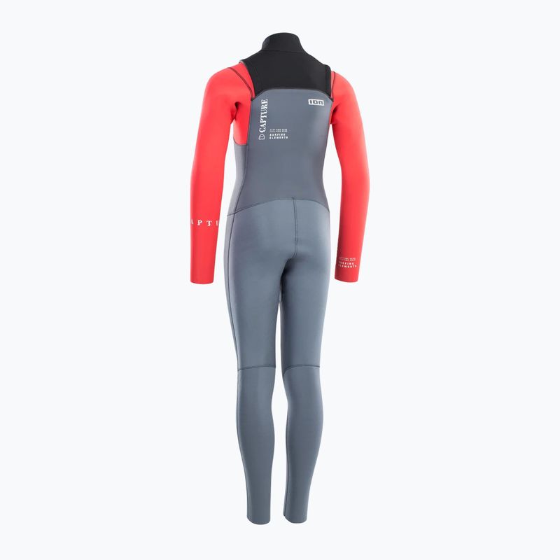 Pianka do pływania dziecięca ION Capture 5/4 Front Zip steel blue/red 2