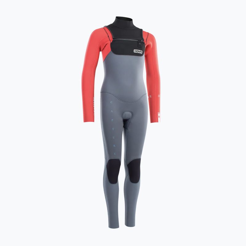 Pianka do pływania dziecięca ION Capture 4/3 Front Zip Jr steel blue/red
