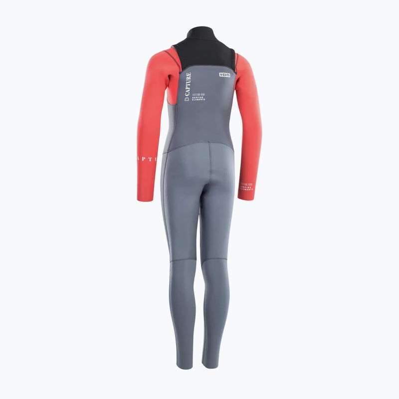 Pianka do pływania dziecięca ION Capture 4/3 Front Zip Jr steel blue/red 2