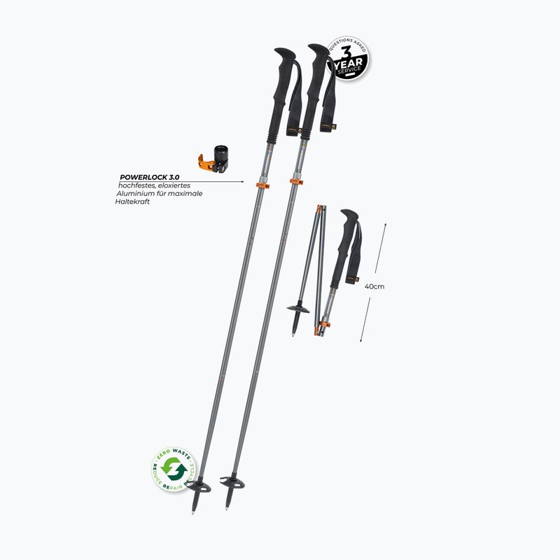 Kije trekkingowe Komperdell FX Lite Ti Vario silver/orange 2