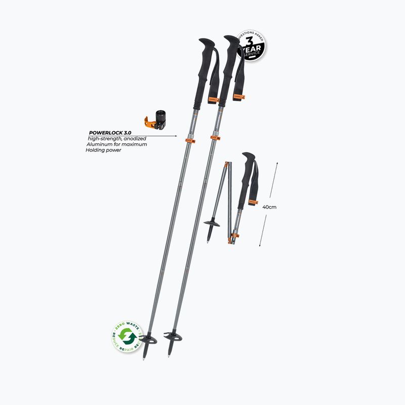 Kije trekkingowe Komperdell FX Lite Ti Vario Compact silver/orange 2