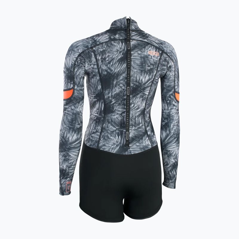 Pianka do pływania damska ION Amaze Shorty 2.0 mm Back Zip black flowers 2