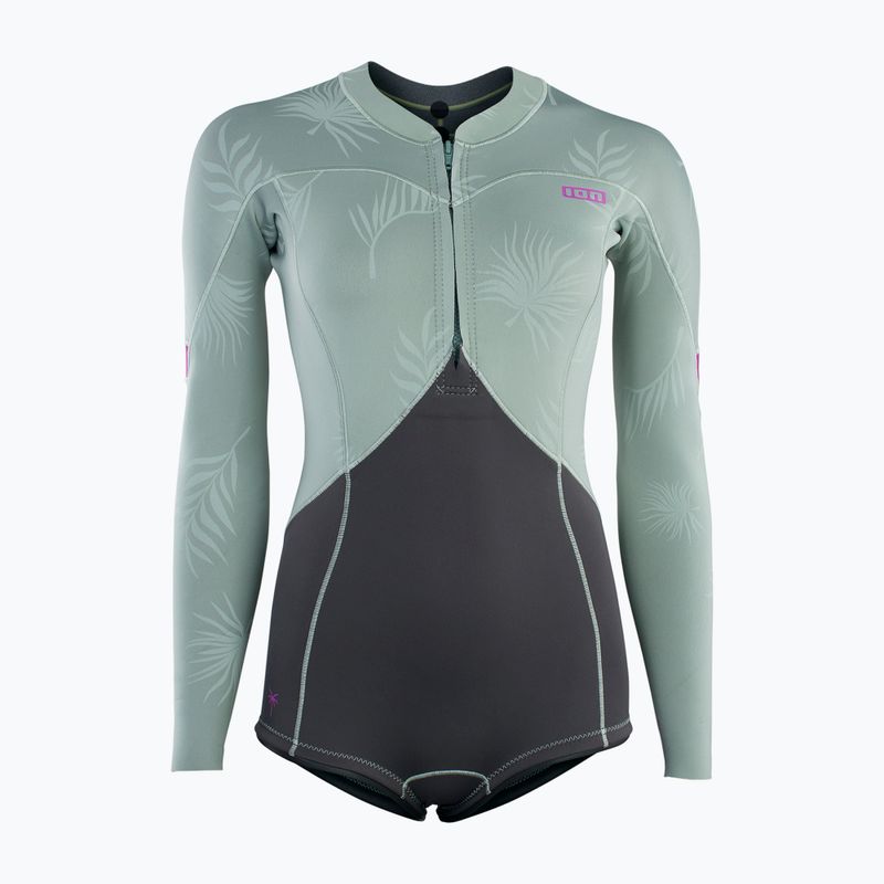 Pianka do pływania damska ION Amaze Hot Shorty 1,5 mm Front Zip light olive