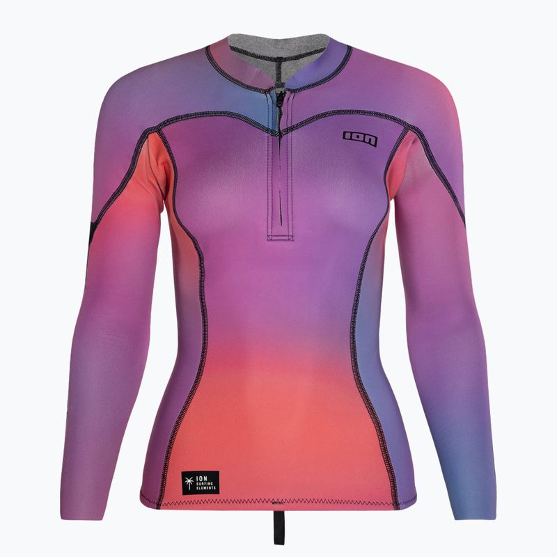 Longsleeve do pływania damski ION Neo Zip Top 1.5 pink gradient