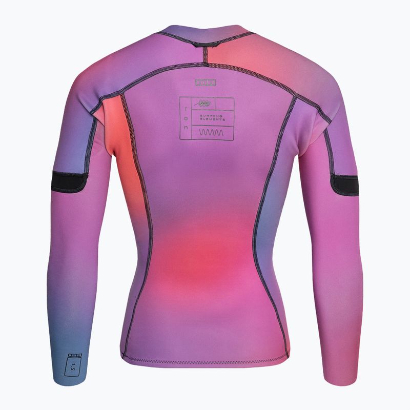 Longsleeve do pływania damski ION Neo Zip Top 1.5 pink gradient 2