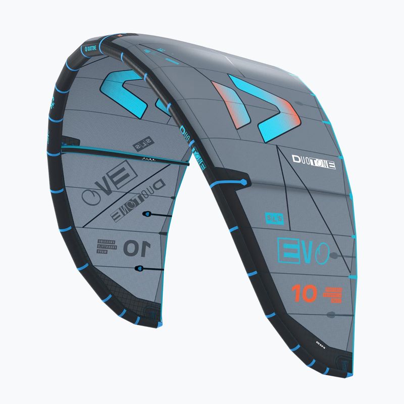 Latawiec kitesurfingowy Duotone Evo SLS dark grey/turquoise