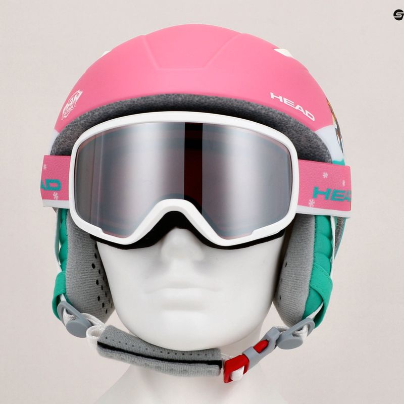 Kask narciarski dziecięcy HEAD Maja Set Paw + Gogle Jr pink/silver red 9