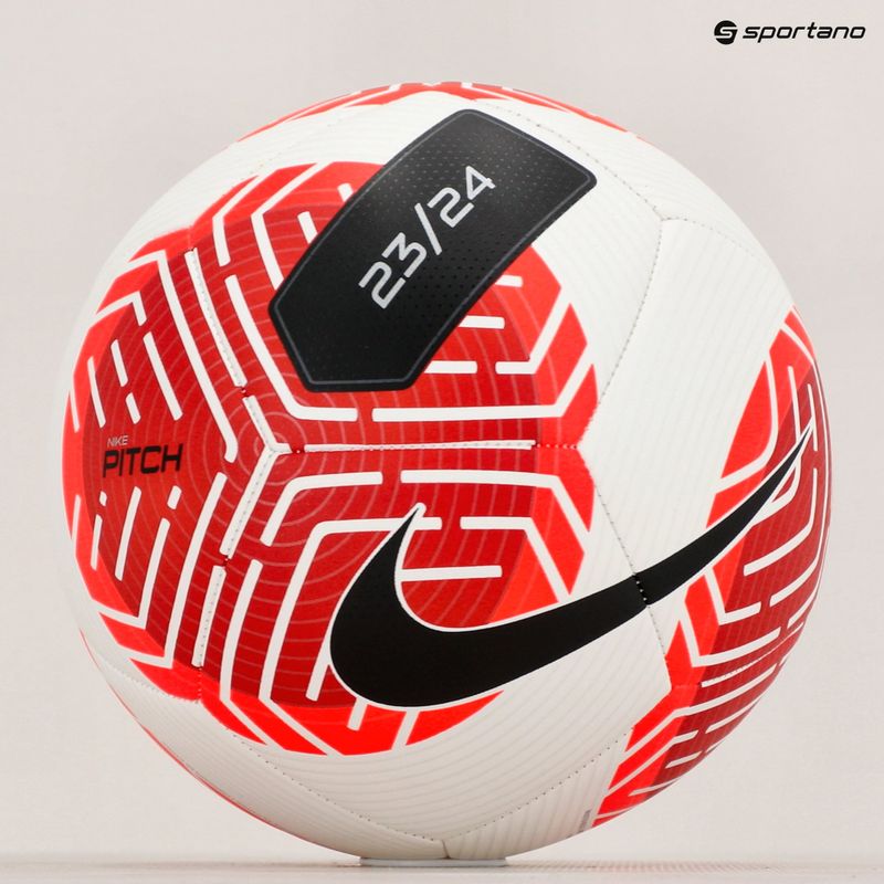 Piłka do piłki nożnej Nike Pitch white/black/bright crimson rozmiar 5 5