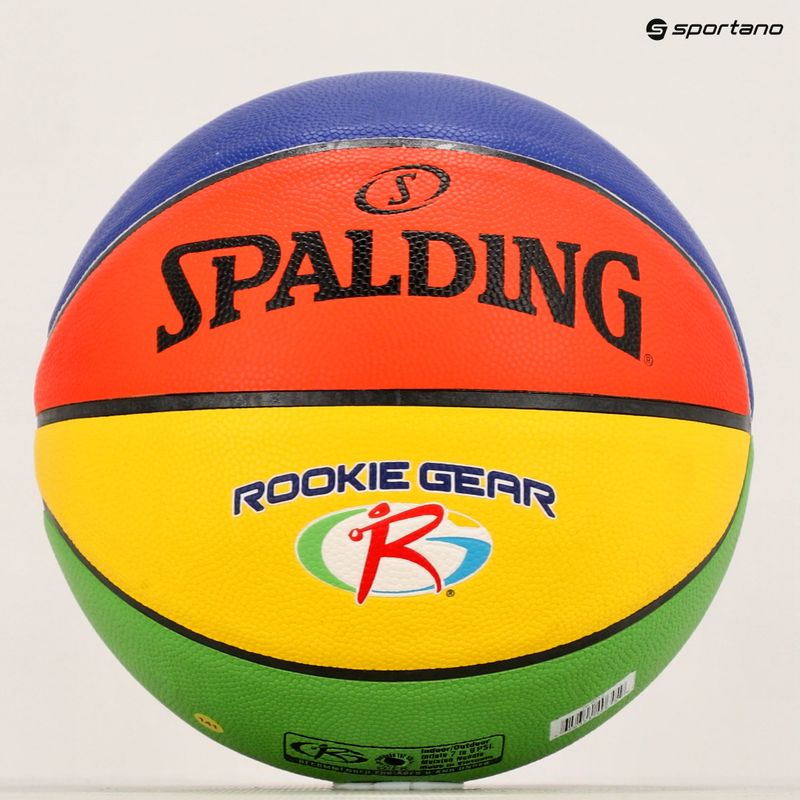 Piłka do koszykówki dziecięca Spalding Rookie Gear Leather multicolor rozmiar 5 5