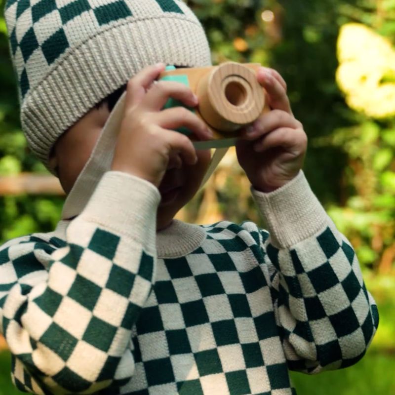 Spodnie dziecięce KID STORY Merino green chessboard 7