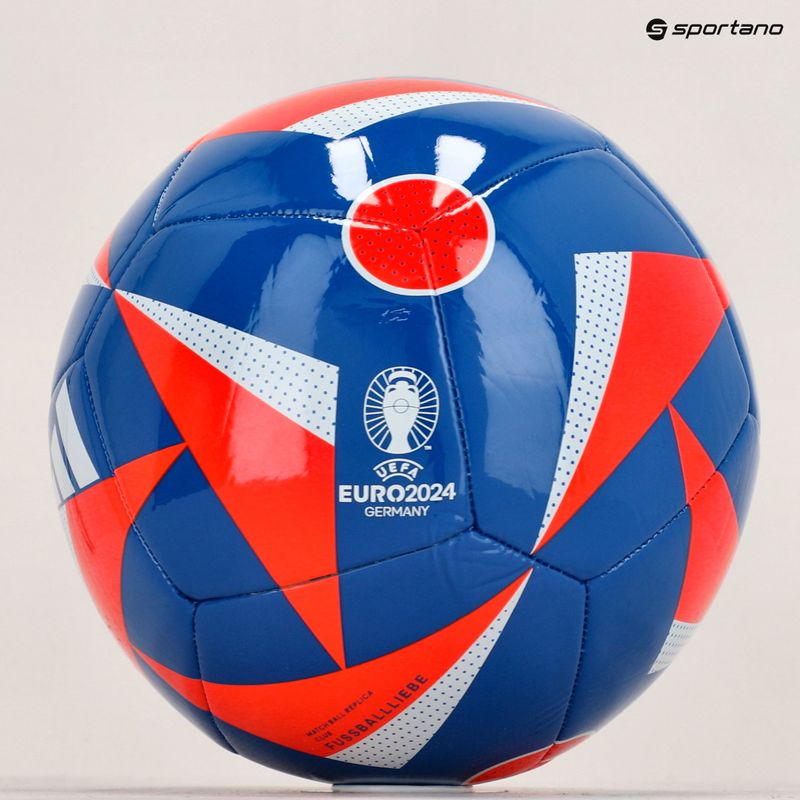 Piłka do piłki nożnej adidas Fussballliebe Club EURO 2024 glow blue/solar red/white rozmiar 4 6