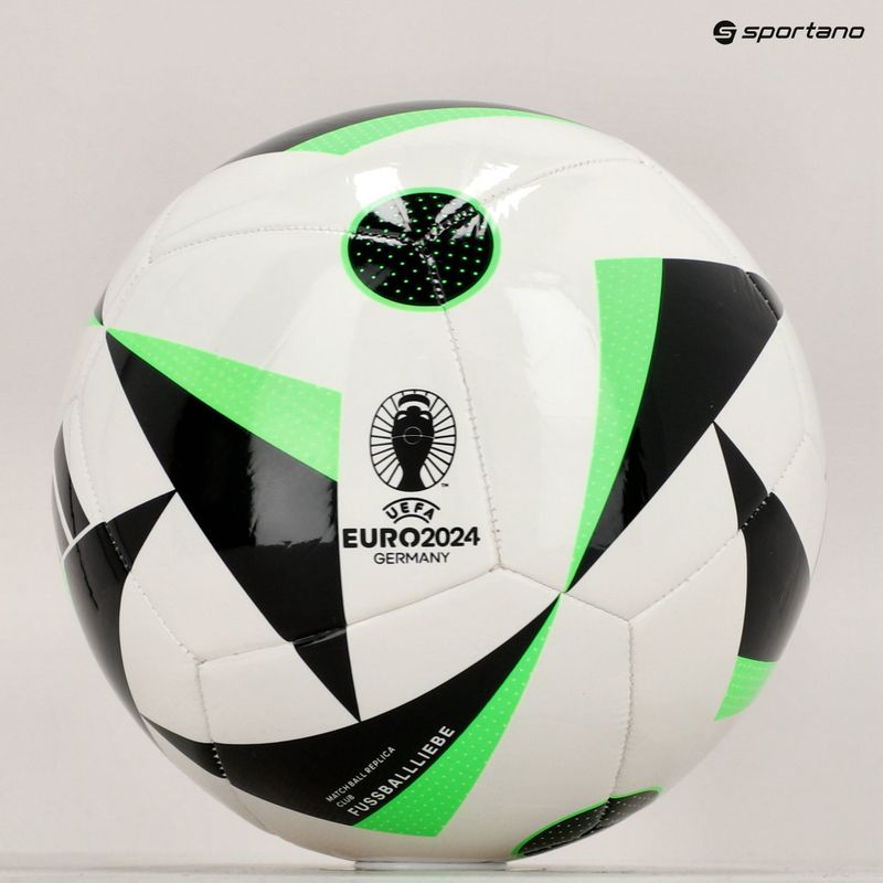 Piłka do piłki nożnej adidas Fussballliebe Club EURO 2024 white/black/solar green rozmiar 4 6