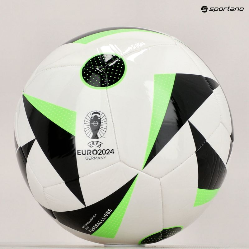 Piłka do piłki nożnej adidas Fussballliebe Club EURO 2024 white/black/solar green rozmiar 5 6