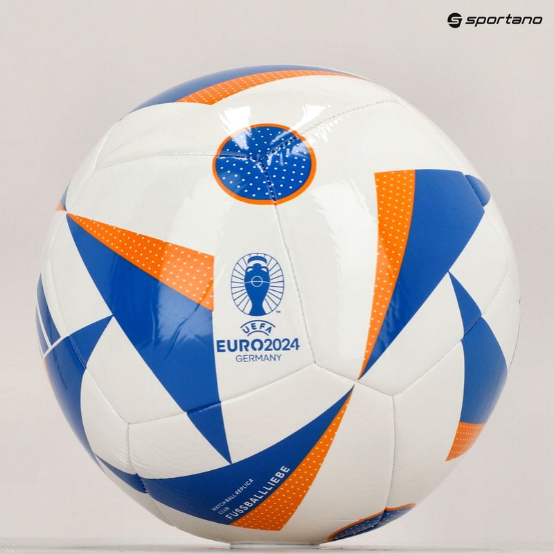 Piłka do piłki nożnej adidas Fussballliebe Club EURO 2024 white/glow blue/lucky orange rozmiar 5 5