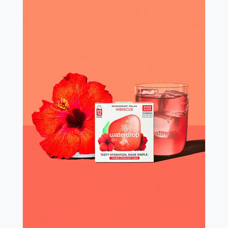 Napój izotoniczny waterdrop Microdrink Relax 12 kostek hibiscus acerola 2