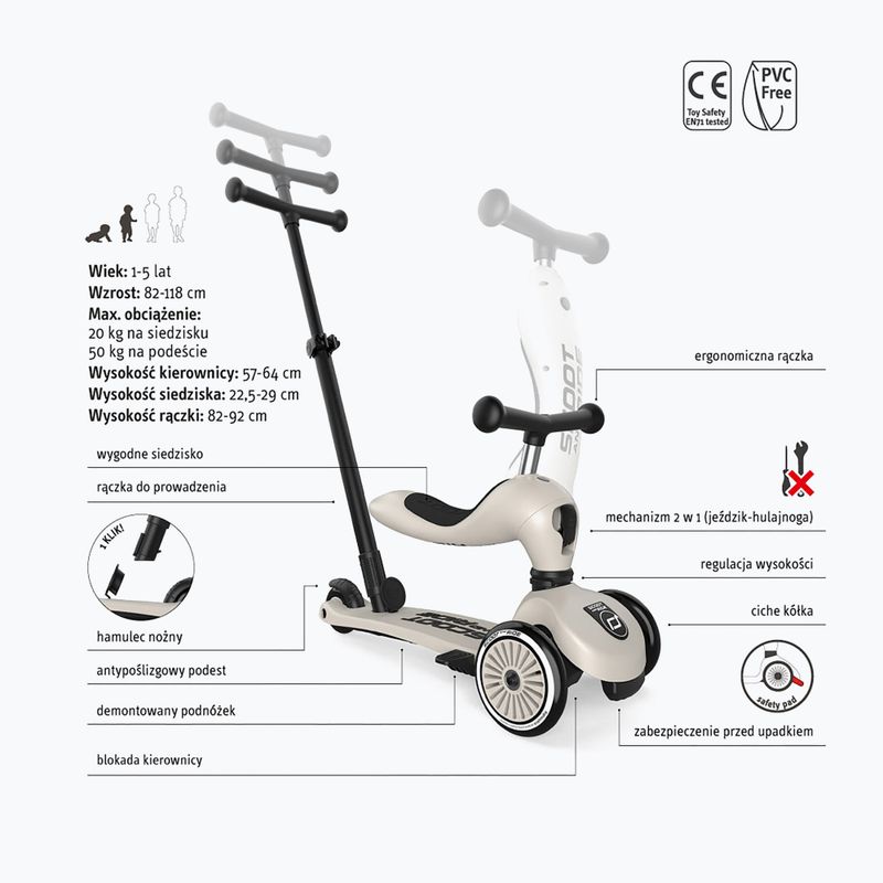 Hulajnoga trójkołowa dziecięca Scoot & Ride Highwaykick 1 Push And Go ash 5