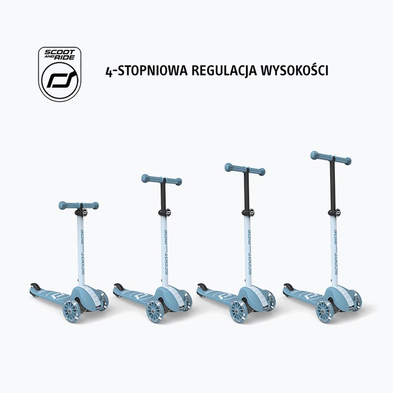 Hulajnoga trójkołowa dziecięca Scoot & Ride Highwaykick 3S 2w1 LED steel 5