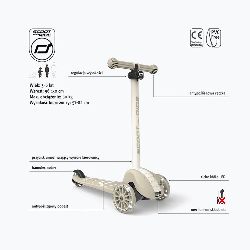 Hulajnoga trójkołowa dziecięca Scoot & Ride Highwaykick 3S 2w1 LED ash 2