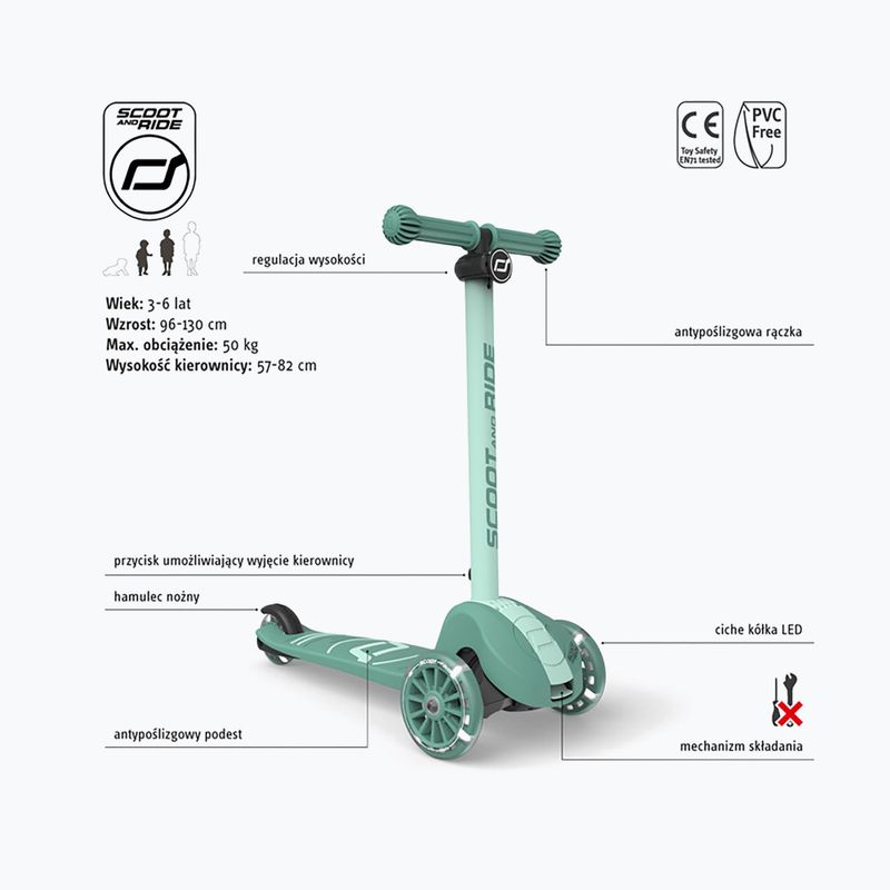 Hulajnoga trójkołowa dziecięca Scoot & Ride Highwaykick 3S 2w1 LED forest 2