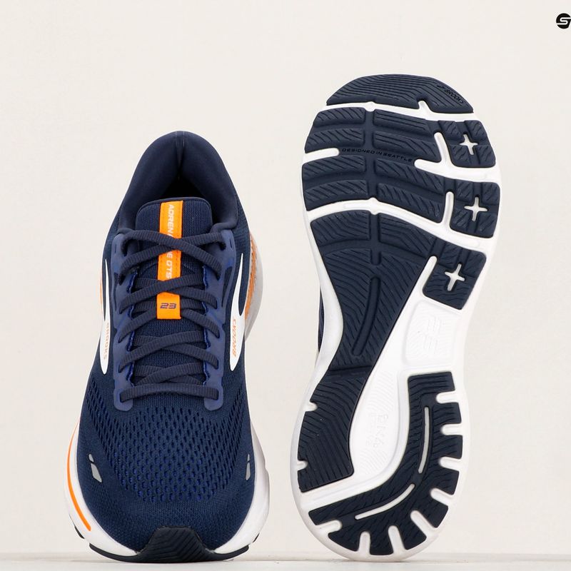 Buty do biegania męskie Brooks Adrenaline GTS 23 peacoat/ ultramarina/orange 12