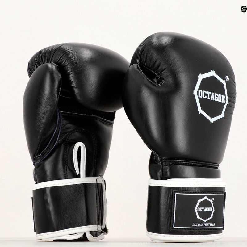 Rękawice bokserskie Octagon Agat black/white 10