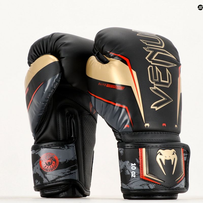 Rękawice bokserskie Venum Elite Evo black/gold 9