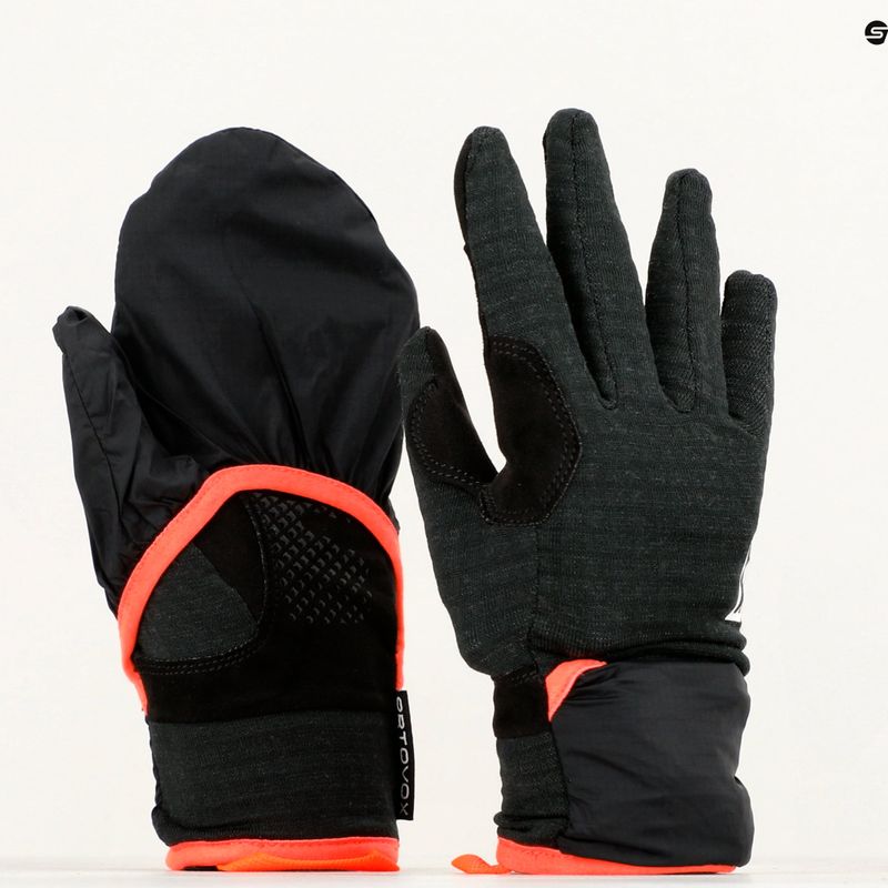 Rękawice skiturowe damskie ORTOVOX Fleece Grid Cover black raven 11