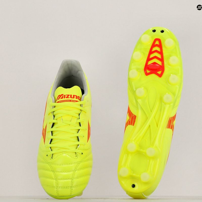 Buty piłkarskie Mizuno Morelia Neo IV Pro MD safety yellow/ fiery coral 2/ galaxy silver 11