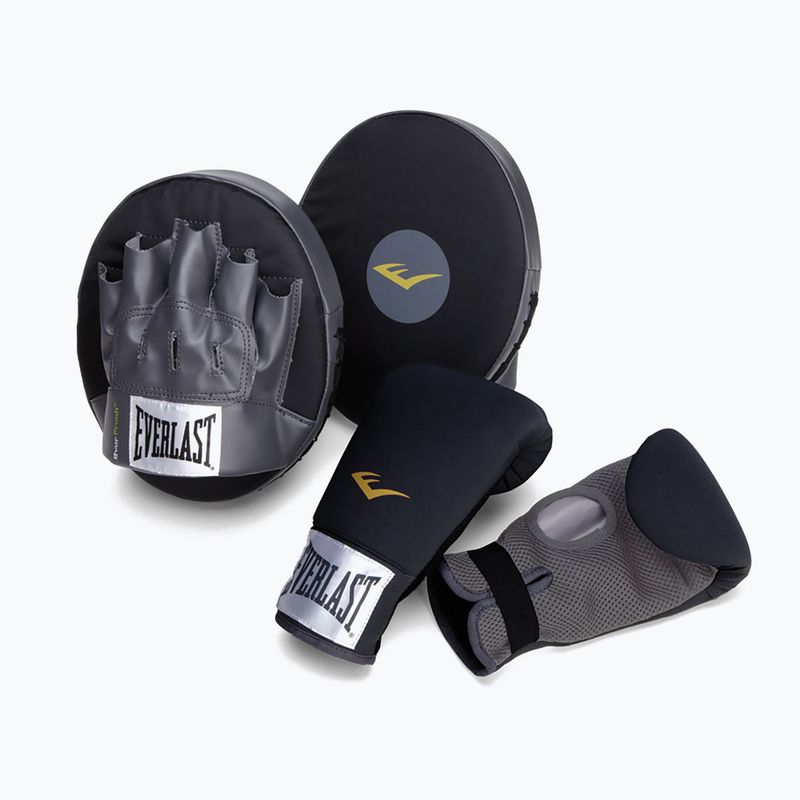 Zestaw bokserski Everlast Core Fitness Kit rękawice + tarcze czarny 7