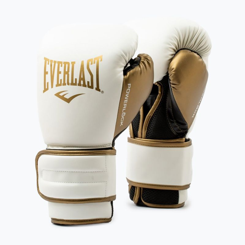 Rękawice bokserskie Everlast Powerlock 2 white/gold